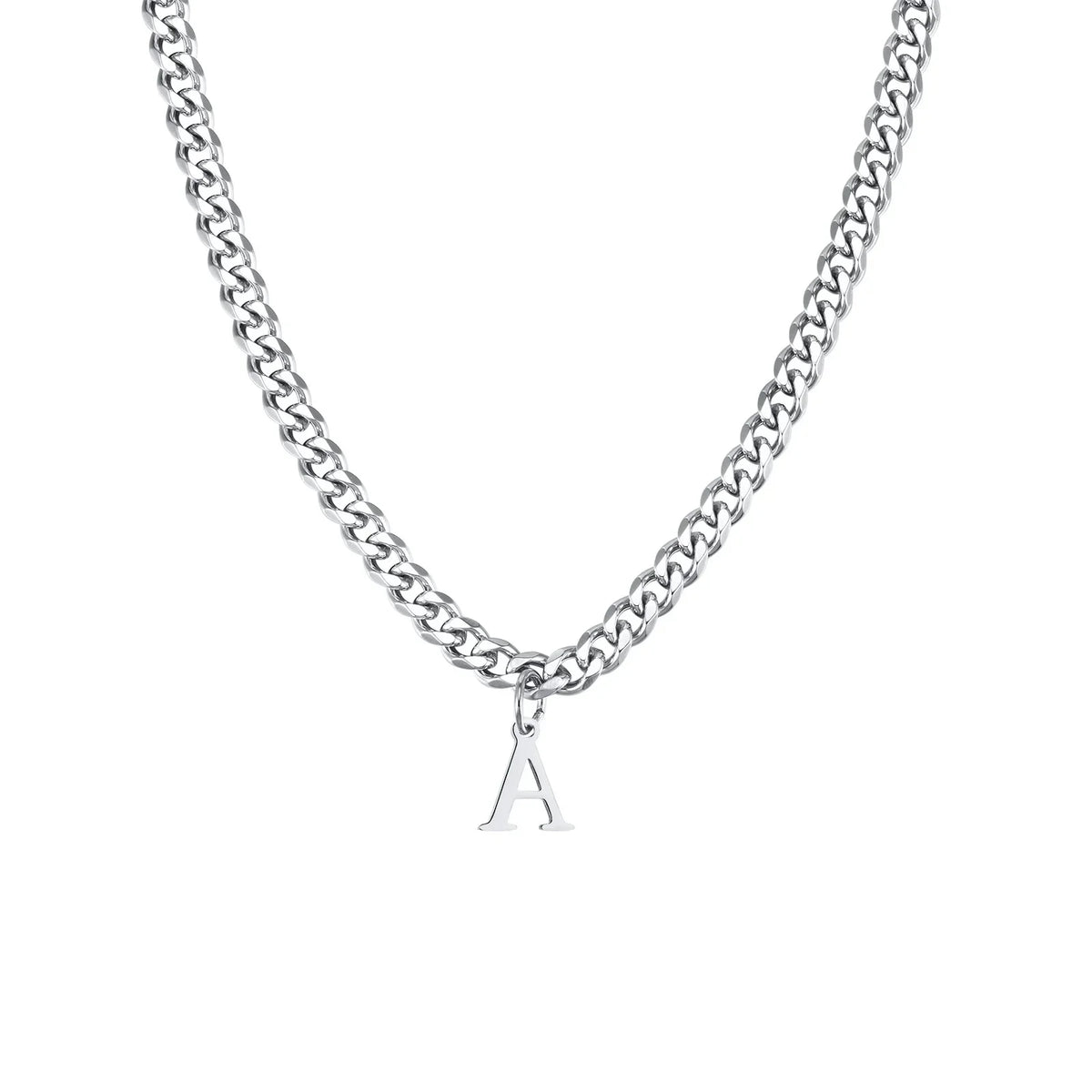Men's necklace with personalized initial pendant a