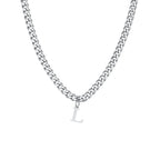 Men's necklace with personalized initial pendant l