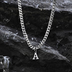 Men's necklace with personalized initial pendant a