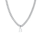Men's necklace with personalized initial pendant b
