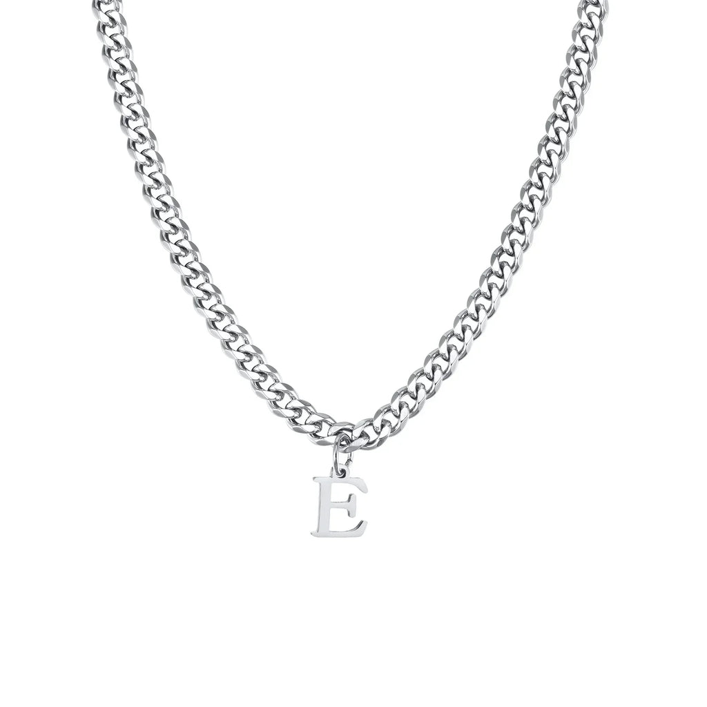 Men's necklace with personalized initial pendant e