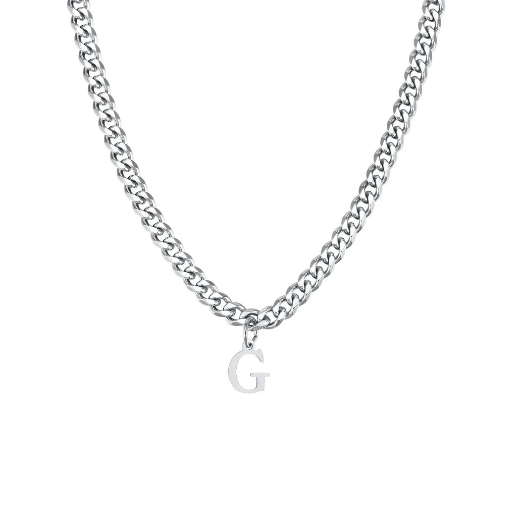 Men's necklace with personalized initial pendant g