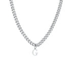 Men's necklace with personalized initial pendant g