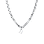 Men's necklace with personalized initial pendant h