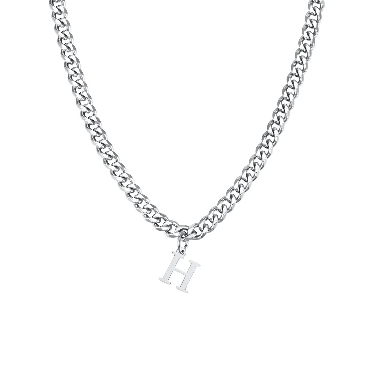 Men's necklace with personalized initial pendant h