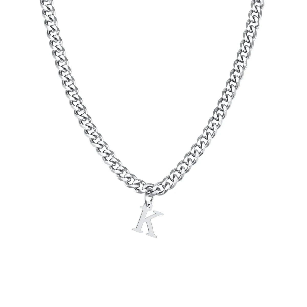 Men's necklace with personalized initial pendant k