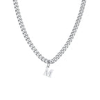 Men's necklace with personalized initial pendant m