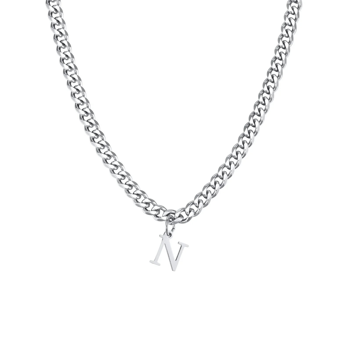 Men's necklace with personalized initial pendant n