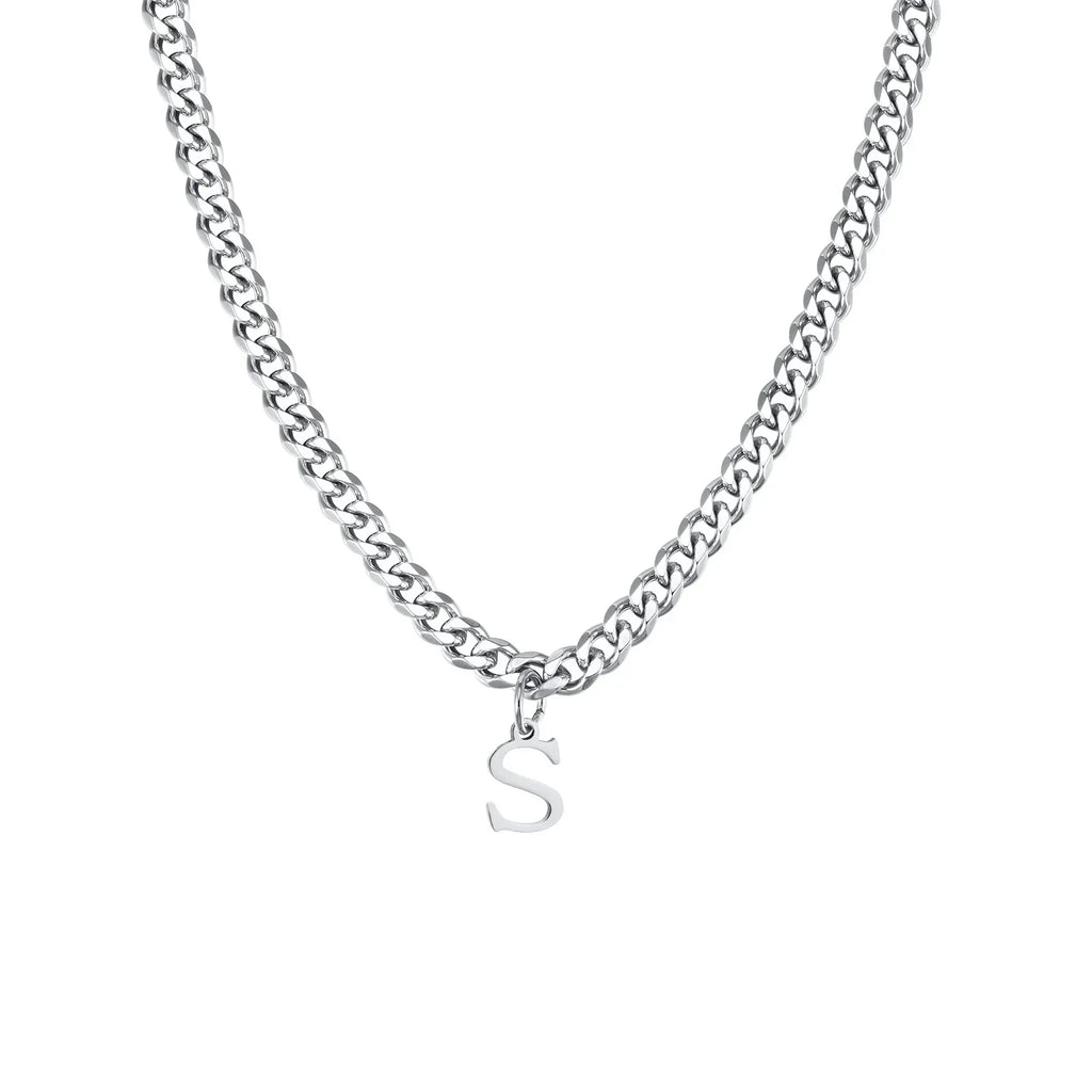 Men's necklace with personalized initial pendant s