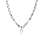 Men's necklace with personalized initial pendant u