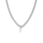 Men's necklace with personalized initial pendant v