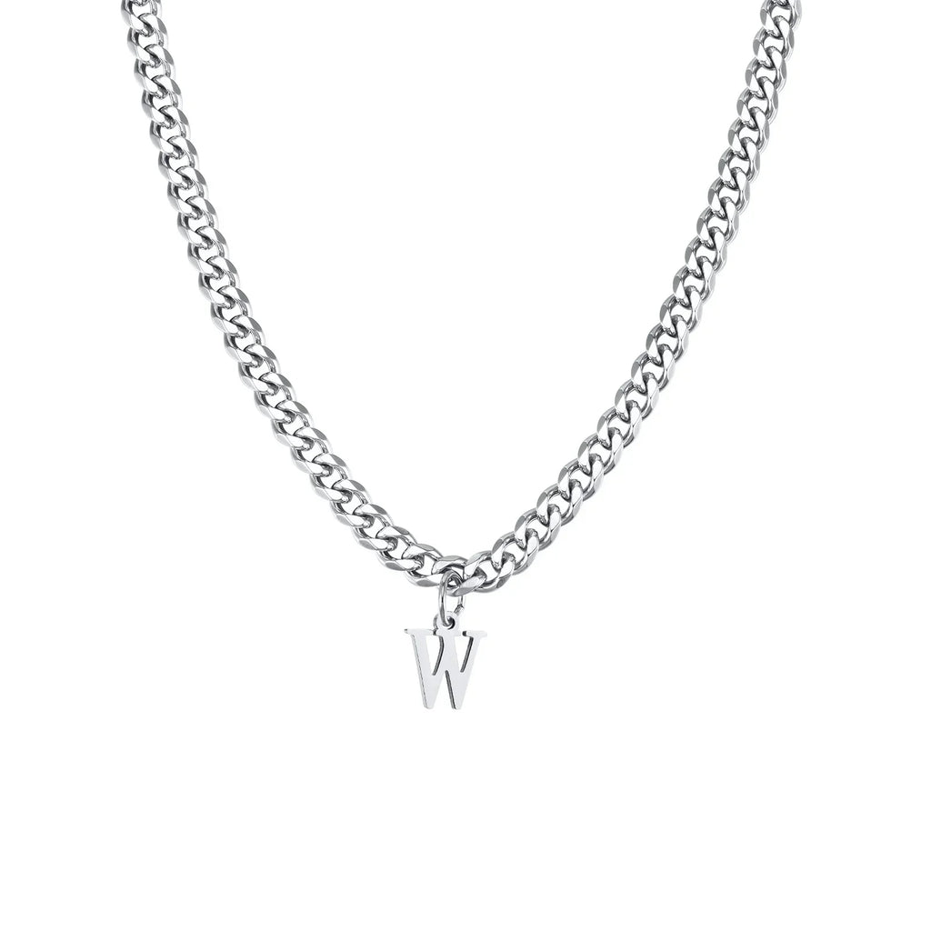Men's necklace with personalized initial pendant w