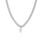 Men's necklace with personalized initial pendant w