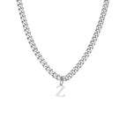 Men's necklace with personalized initial pendant z