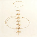 Back necklace with flowers - women’s back chain