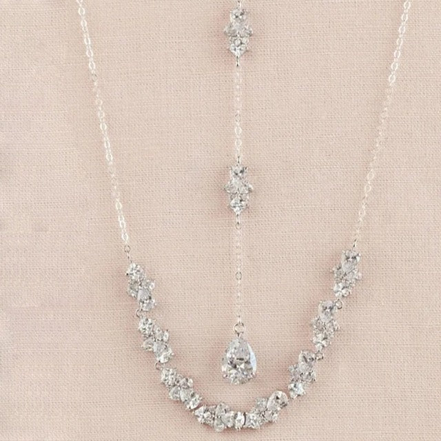 Silver Wedding Back Necklace