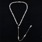 Wedding Back Necklace with Pearls for Women