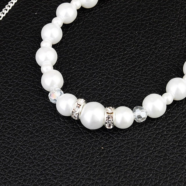 Wedding Back Necklace with Pearls for Women
