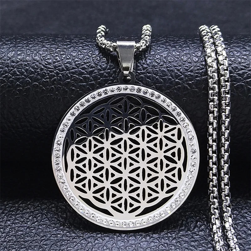 Flower of Life Pendant Necklace silver