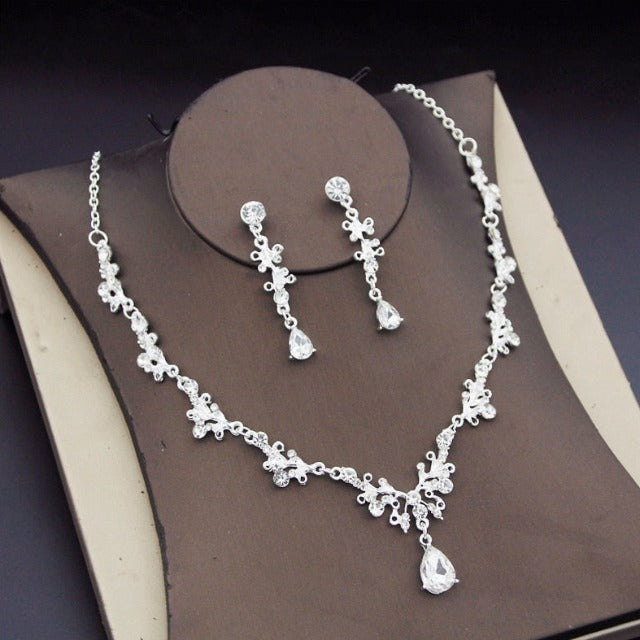 Silver Diamond Wedding Necklace
