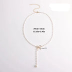 Pearl Necklace with Bow Pendant
