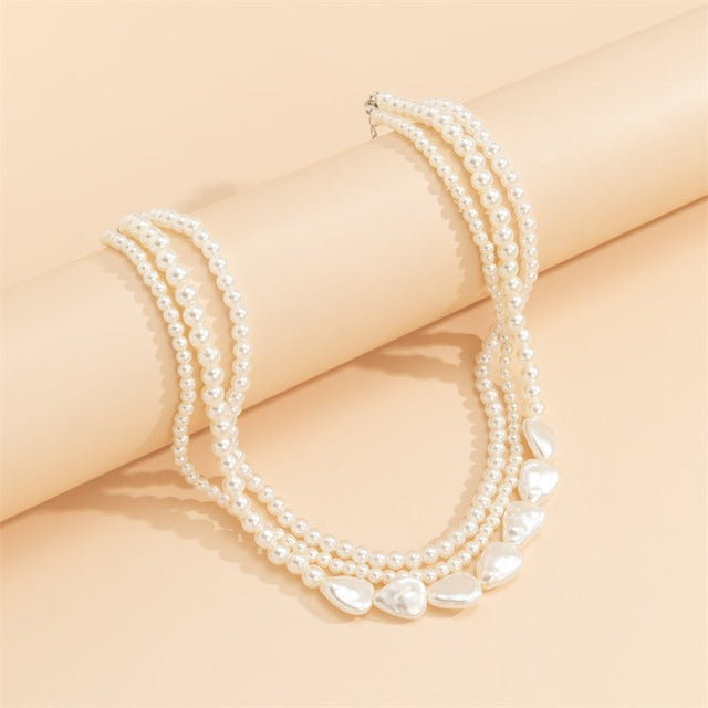 White Pearl Choker Necklace for Women