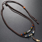 Double Necklace with Shark Tooth Pendant