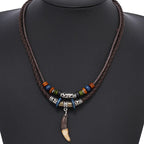 Double Necklace with Shark Tooth Pendant