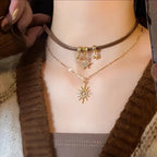 Double Pendant Sun Necklace