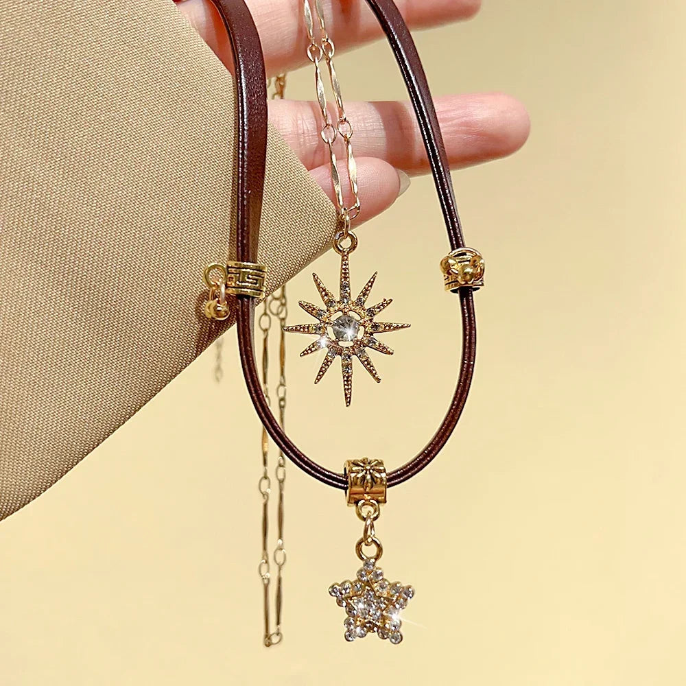 Double Pendant Sun Necklace