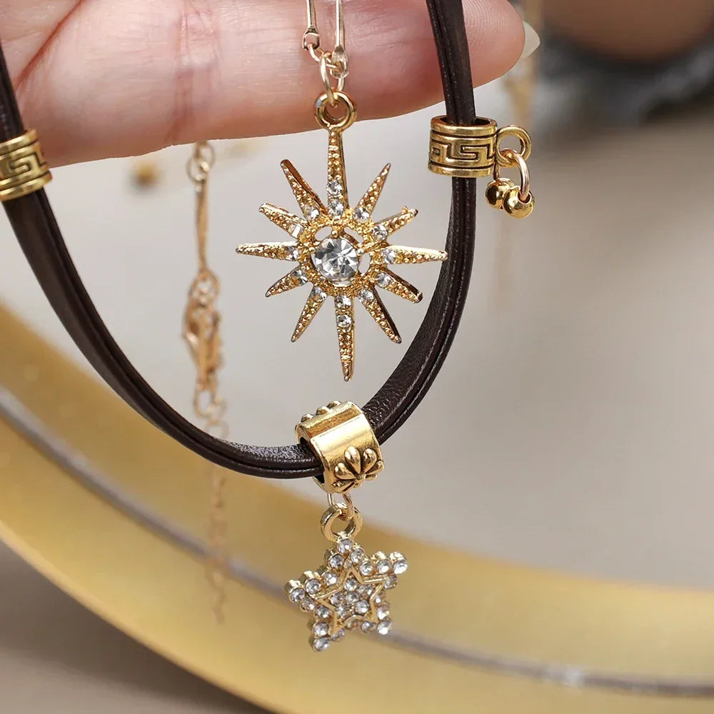 Double Pendant Sun Necklace