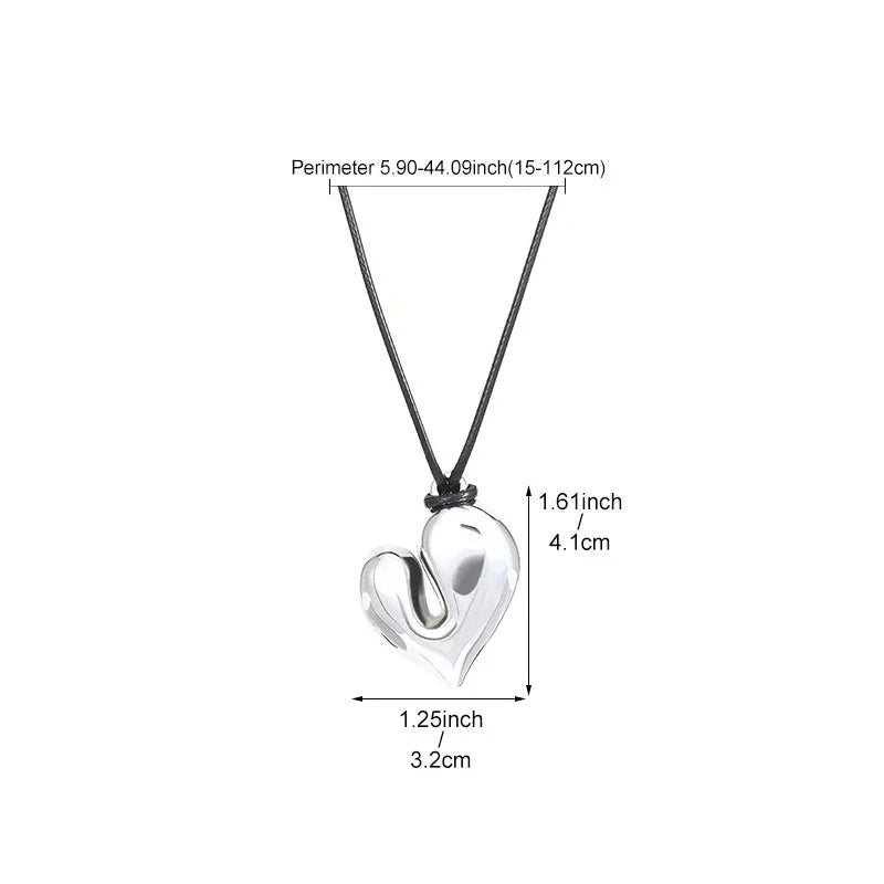 Lace Necklace with Heart Pendant
