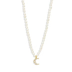 Moon Pendant Pearl Necklace