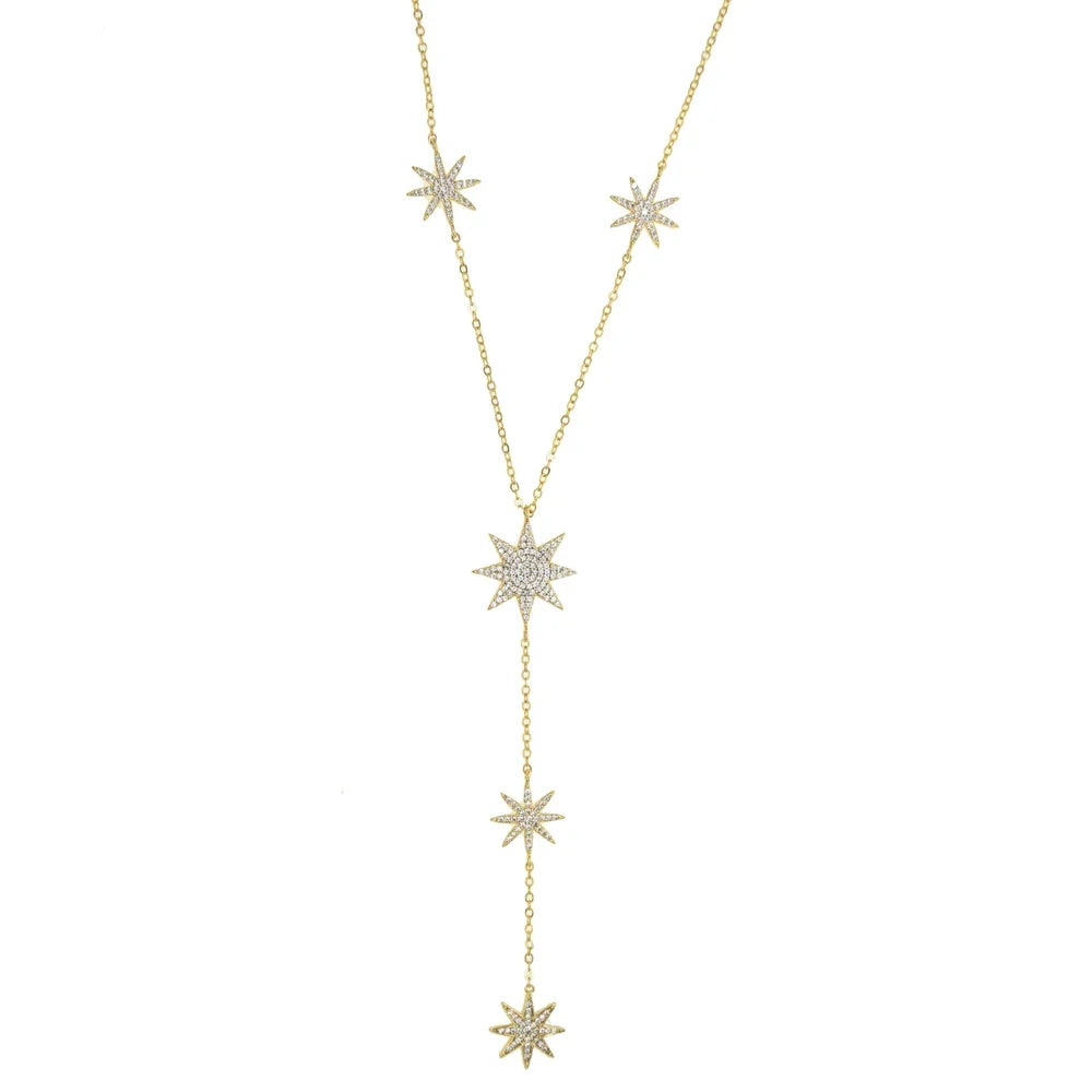 Y necklace - star décolleté chain for women gold