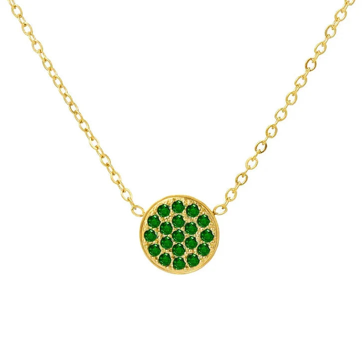 Necklace and pendant with small round birthstone May