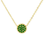 Necklace and pendant with small round birthstone May