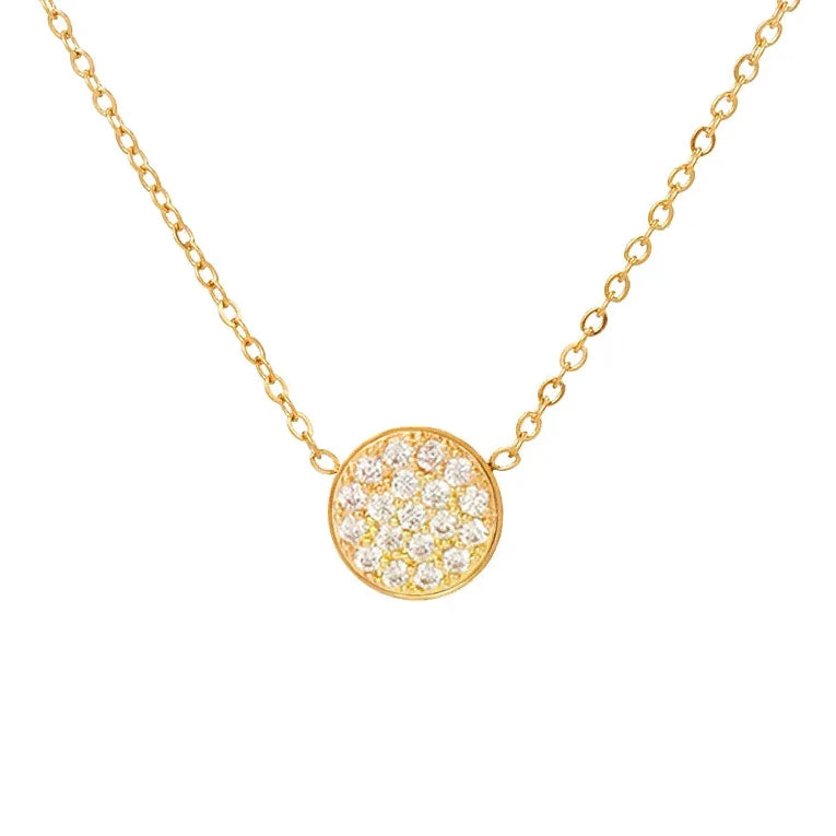 Necklace and pendant with small round birthstone April