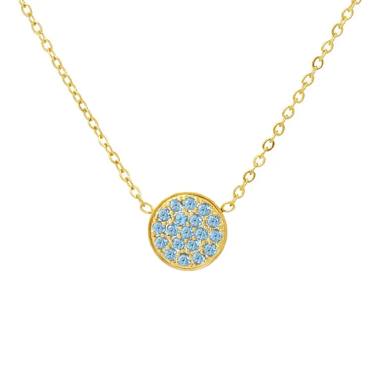 Necklace and pendant with small round birthstone December