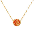 Necklace and pendant with small round birthstone January