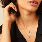 Necklace and pendant with small round birthstone May