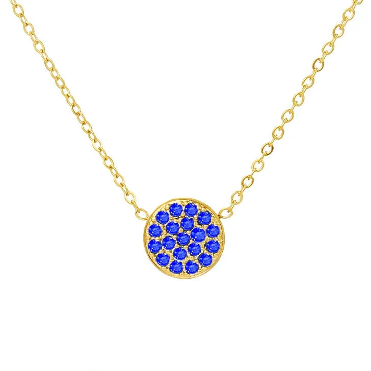 Necklace and pendant with small round birthstone March