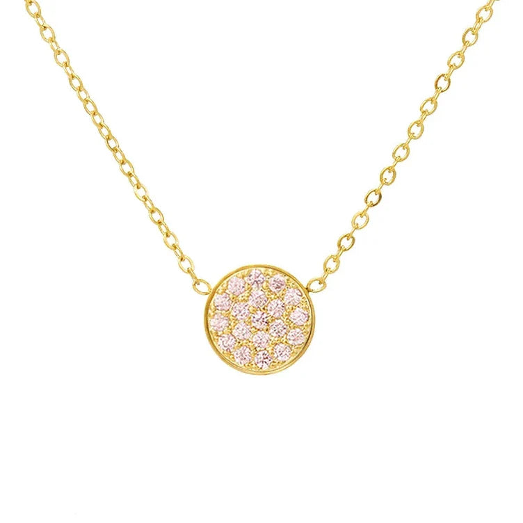 Necklace and pendant with small round birthstone October
