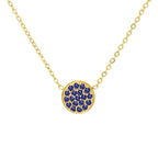 Necklace and pendant with small round birthstone September