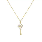 Necklace with key pendant with rhinestones
