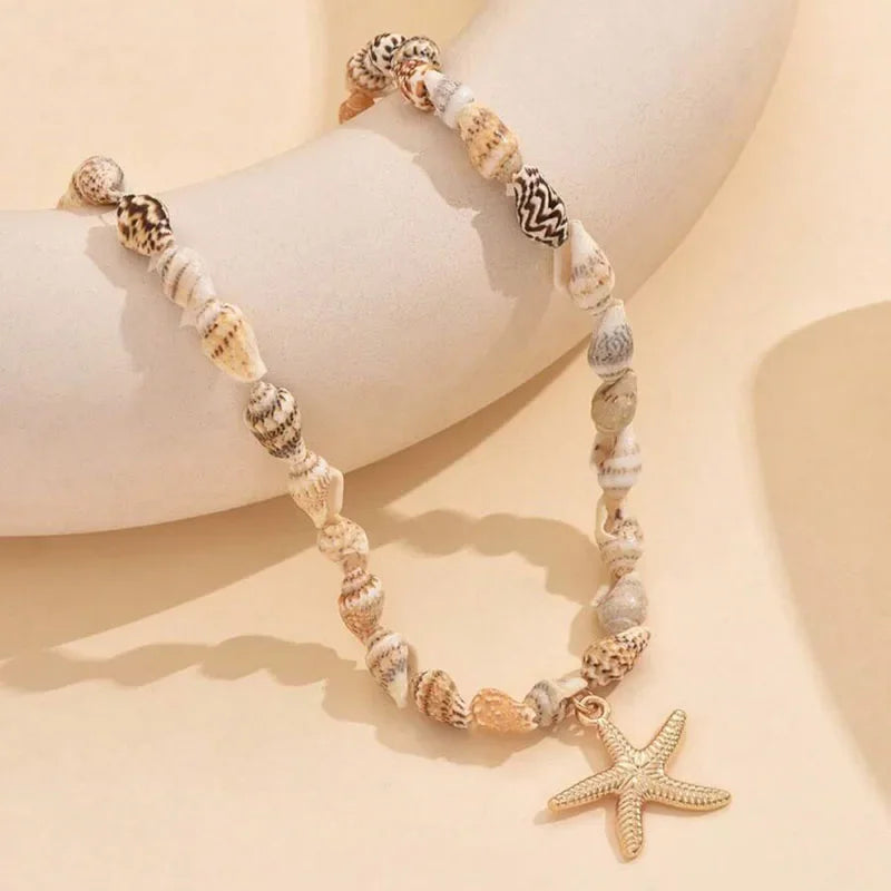 Shell and starfish necklace and pendant