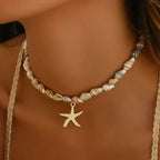Shell and starfish necklace and pendant