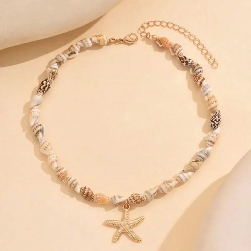 Shell and starfish necklace and pendant
