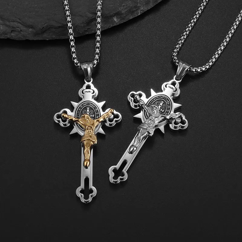 Necklace and Pendant Saint Benedict Jesus Cross