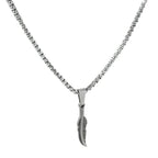Silver-tone feather necklace and pendant