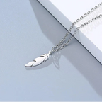 Discreet feather necklace and pendant for men